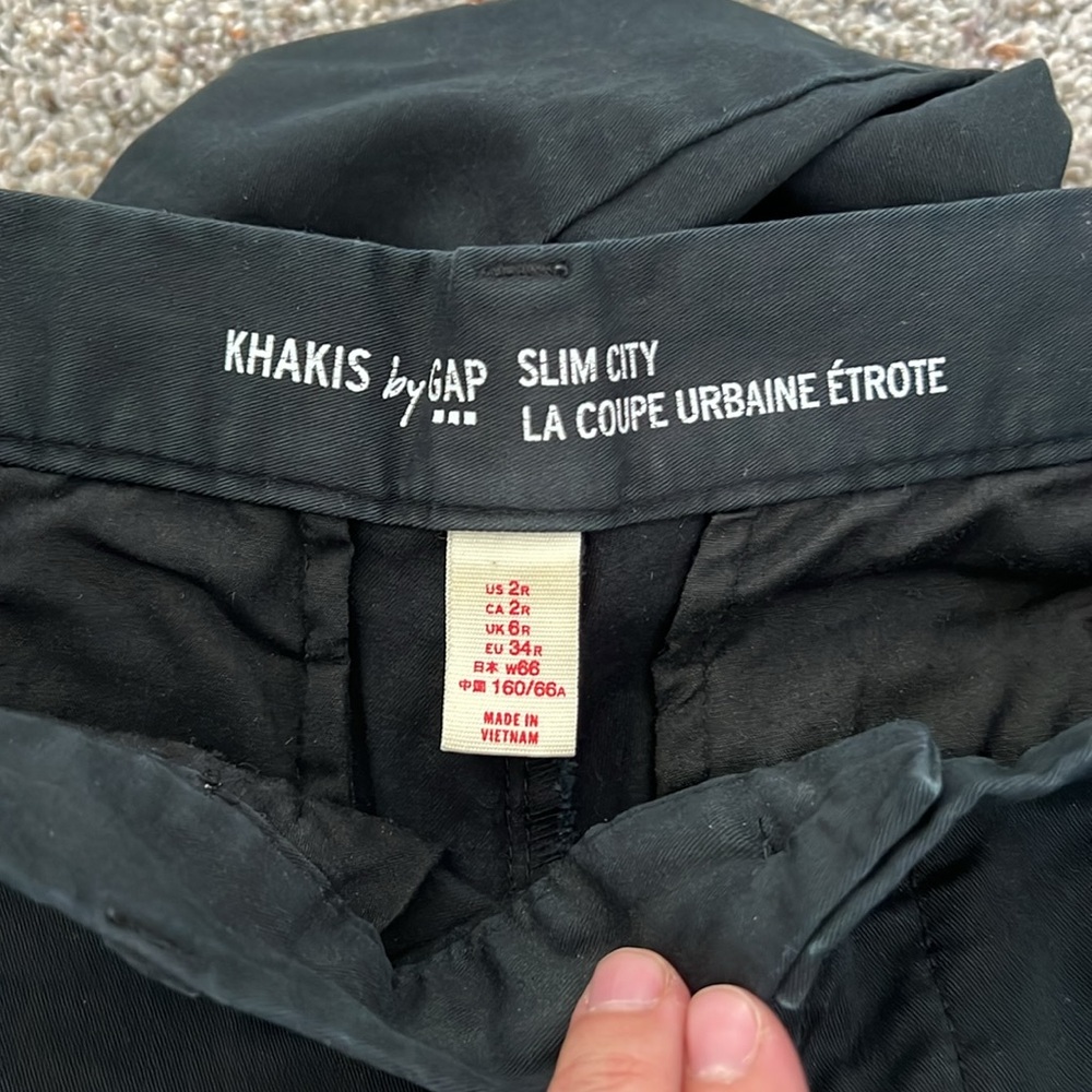 Gap Slim City Black Khaki Pants Size 2 - Picture 2 of 6